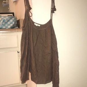 Taupe off the shoulder long sleeve